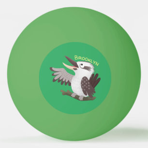 Cute funny laughing kookaburra cartoon ping pong ball