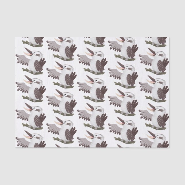 Cute funny laughing kookaburra cartoon tissue paper (Front)