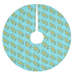 Cute funny leafy sea dragon cartoon illustration brushed polyester tree skirt