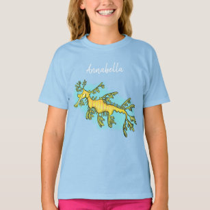 Cute funny leafy sea dragon cartoon illustration T-Shirt
