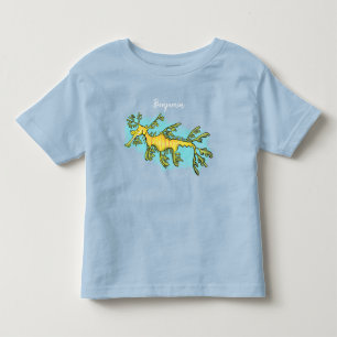 Cute funny leafy sea dragon cartoon illustration toddler T-Shirt