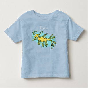Cute funny leafy sea dragon cartoon illustration toddler T-Shirt