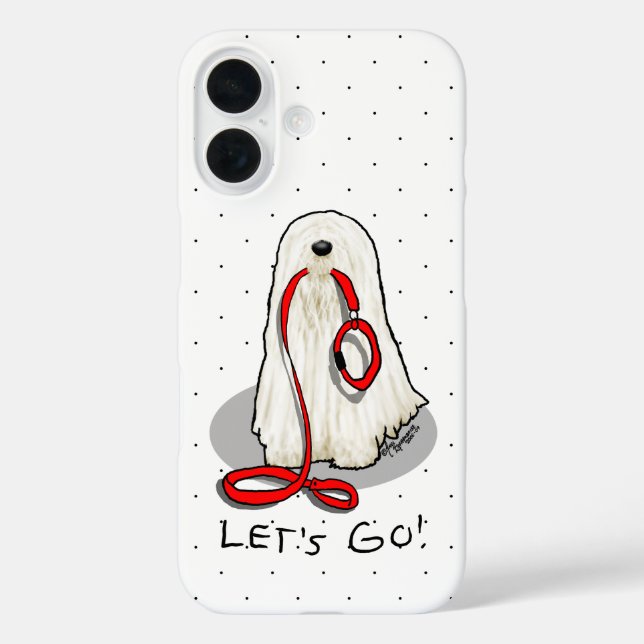 Cute Funny Let's Go! Walk Komondor Dog with Leash Case-Mate iPhone Case (Back)