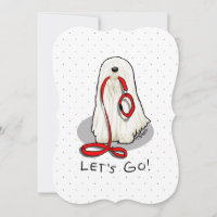 Cute Funny Let's Go! Walk Komondor Dog with Leash
