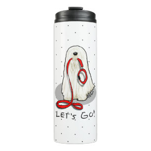 Cute Funny Let's Go! Walk Komondor Dog with Leash Thermal Tumbler