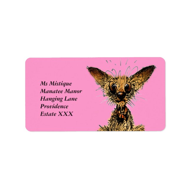 Cute funny little dog label (Front)