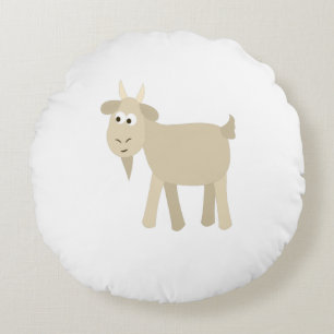 Cute Funny Little Goat Round Cushion