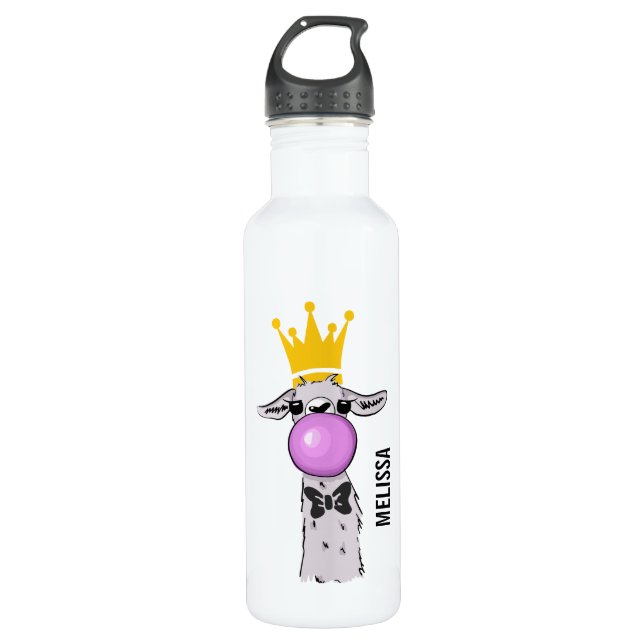 Cute Funny Llama Illustration 710 Ml Water Bottle (Front)