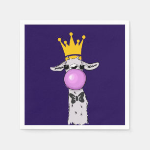 Cute Funny Llama Illustration Napkin