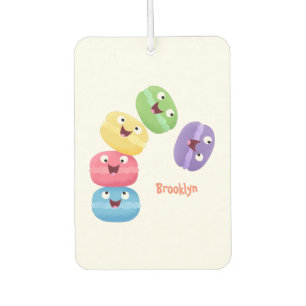 Cute funny macaroons cartoon illustration car air freshener