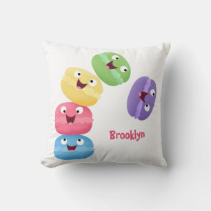 Cute funny macaroons cartoon illustration cushion
