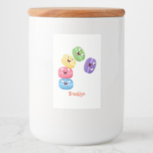 Cute funny macaroons cartoon illustration food label