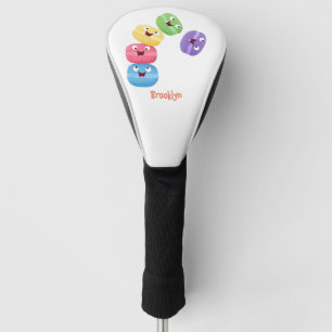 Cute funny macaroons cartoon illustration golf head cover