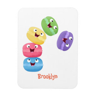 Cute funny macaroons cartoon illustration magnet