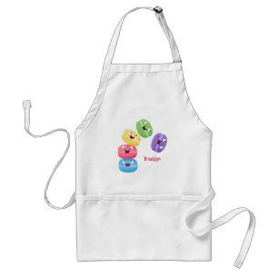 Cute funny macaroons cartoon illustration standard apron