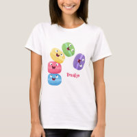 Cute funny macaroons cartoon illustration