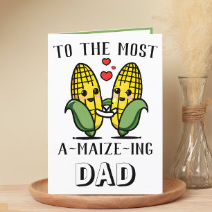 Cute Funny Maize Corn Pun Happy Father's Day Thank You Card