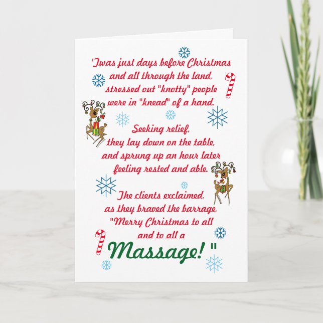Cute Funny Massage Therapy Christmas Holiday (Front)