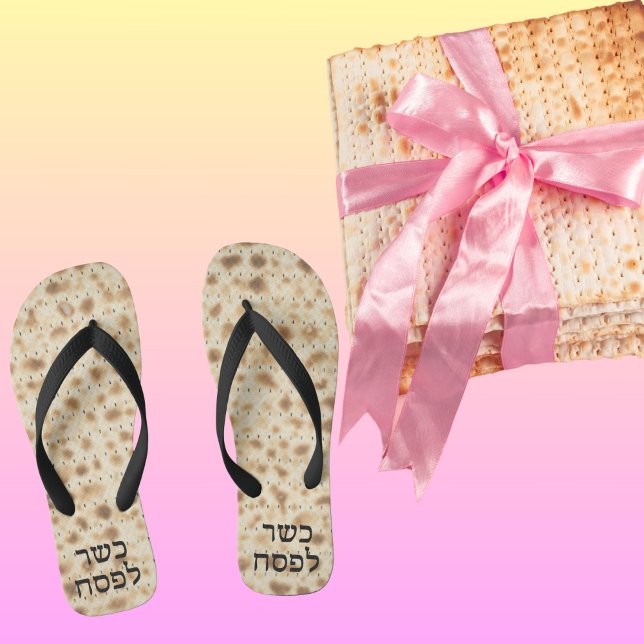 Cute Funny Matzah Hebrew Kosher for Passover  Jandals (Creator Uploaded)