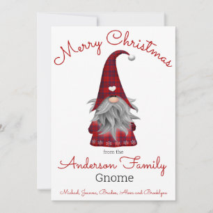 Cute Funny Merry Christmas Elf Personalized Gnome Holiday Card