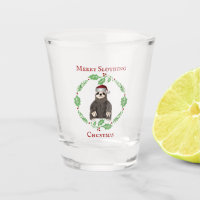Cute Funny Merry Christmas Sloth Santa Hat Pun