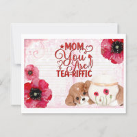 Cute Funny Mum Birthday Tea Lover Dog Floral