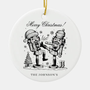 Cute funny nutcrackers Christmas personalised  Ceramic Tree Decoration