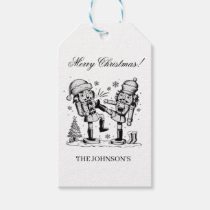 Cute funny nutcrackers Christmas personalised Gift Tags