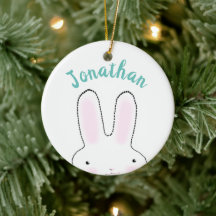 Cute funny peeking bunny cartoon personalised kids