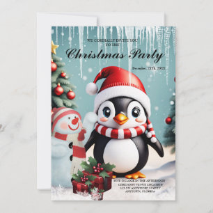 Cute funny penguin. invitation