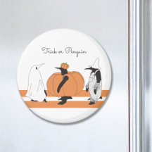 Cute Funny Penguin Pumpkin Cartoon Halloween