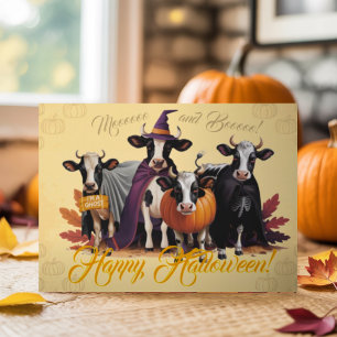 Cute Funny Personalised Retro Watercolor Halloween Card