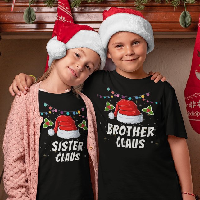 Cute Funny Personalised Santa Hat Christmas T-Shirt (Creator Uploaded)