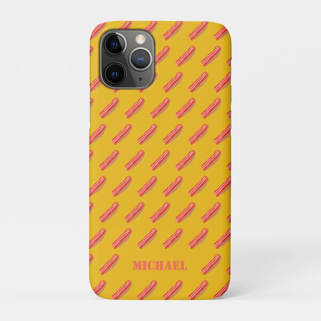 Cute Funny Personalized Bacon  Case-Mate iPhone Case (Back)