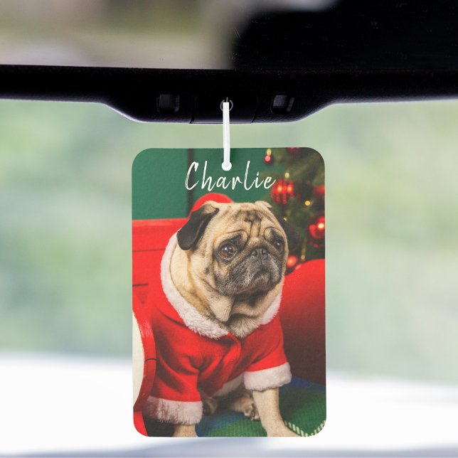 Cute Funny Pet Dog Puppy Photo Name Car Air Freshener (Creator Uploaded)