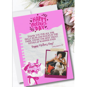 Cute Funny Pet Mother's Day Personalised Holiday Card