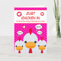 Cute Funny Pink Just Chicken In Valentines Day
