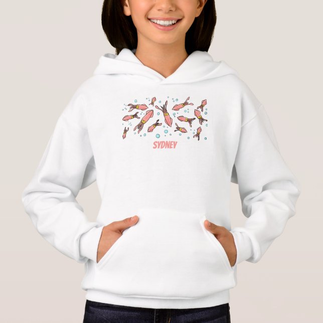 Cute funny pink squid cartoon pattern (Front)