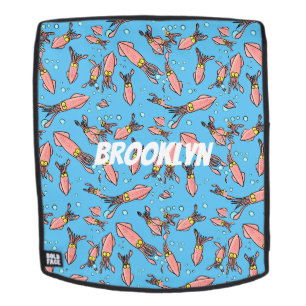 Cute funny pink squid cartoon pattern backpack