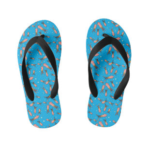 Cute funny pink squid cartoon pattern kid's jandals