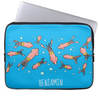 Cute funny pink squid cartoon pattern