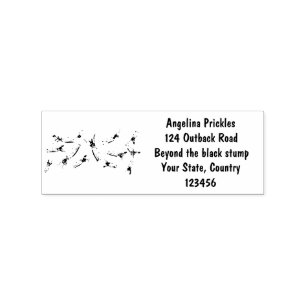 Cute funny pink squid cartoon pattern rubber stamp