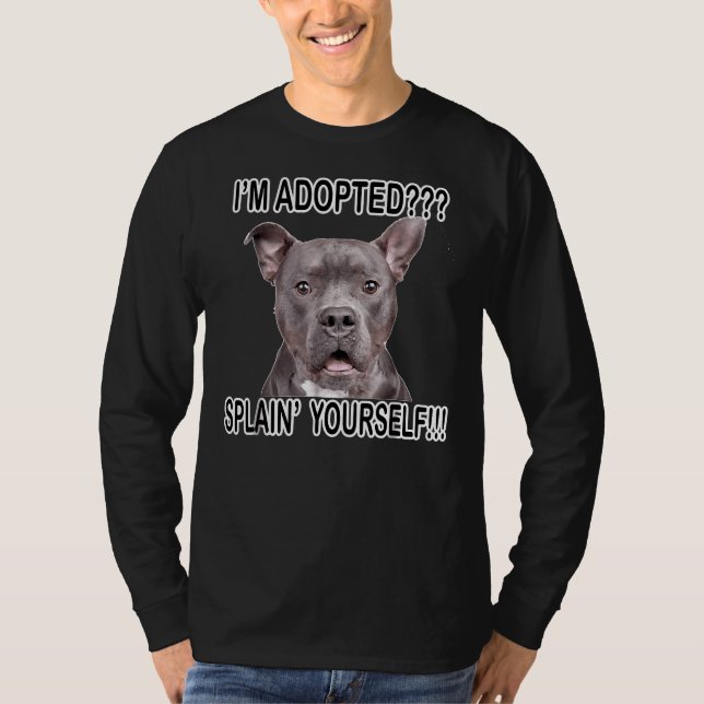 Cute Funny Pitbull Dog T-Shirt (Front)