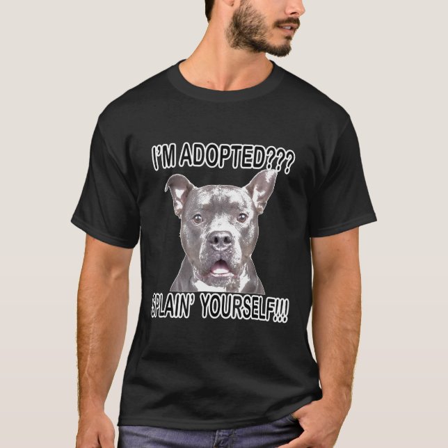 Cute Funny Pitbull Dog T-Shirt (Front)