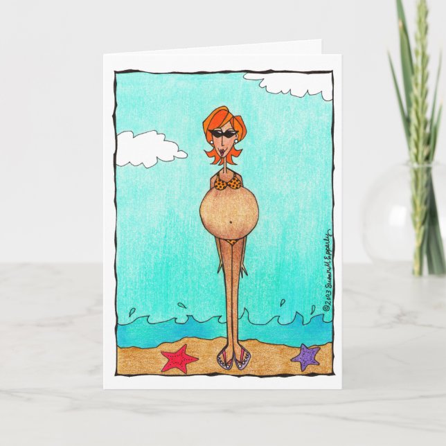 Cute Funny Pregnancy Baby Shower Congratulations Card (Front)