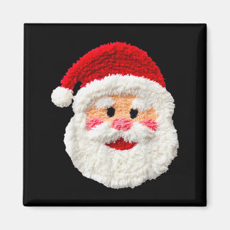 Cute Funny Preppy Faux Yarn Santa Claus Face Merry Magnet