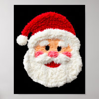 Cute Funny Preppy Faux Yarn Santa Claus Face Merry