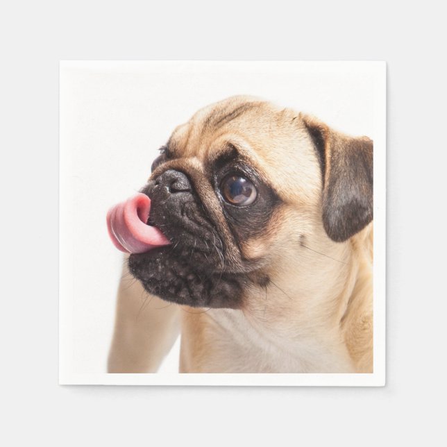Cute & Funny Pug Dog paper napkins (Front)