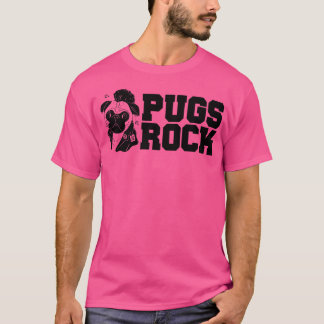 Cute Funny Pugs Rock Pug Owners Rocker T-Shirt