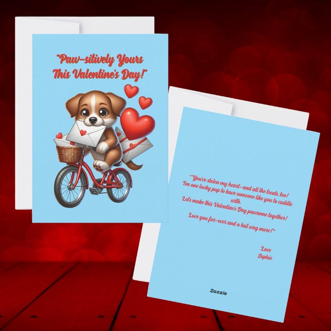 Cute Funny Puppy Love Hearts Valentines Card (Creator Uploaded)